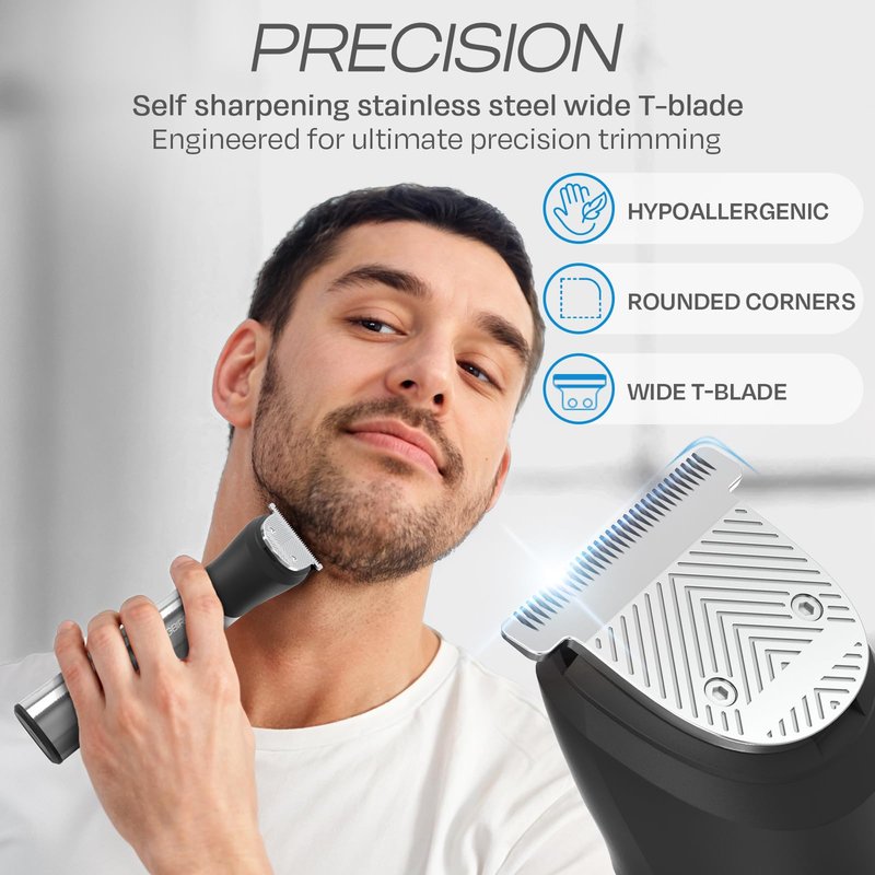 HUMMINGBIRD MK9 MasterGroom All-in-One Trimmer – 21-Piece Men's Grooming Kit for Beard, Head, Hair, Body, and Face, Waterproof, Stainless Steel, USB C Rechargeable, LED Display