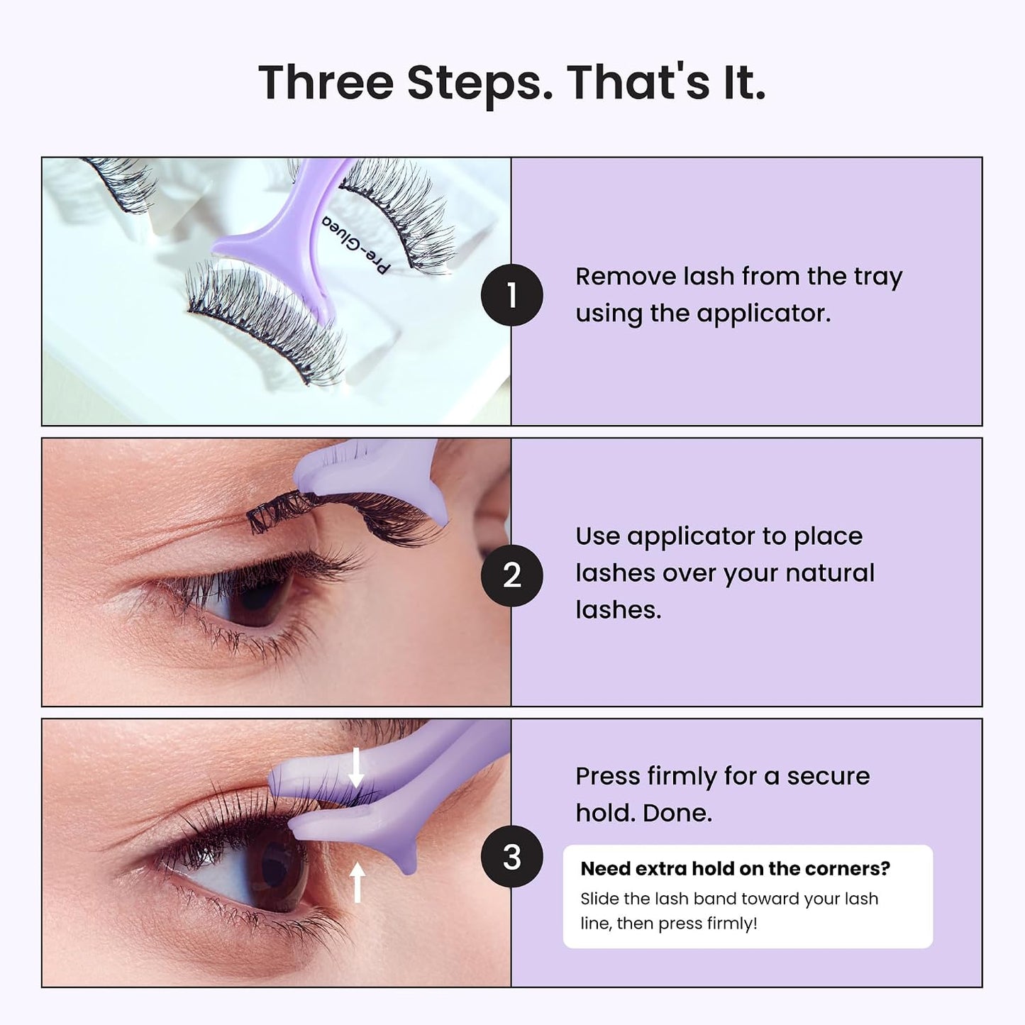 KISS imPRESS Strip Lash Kit - Pre-Glued Classic Natural Black False Eyelashes | 2 Pairs