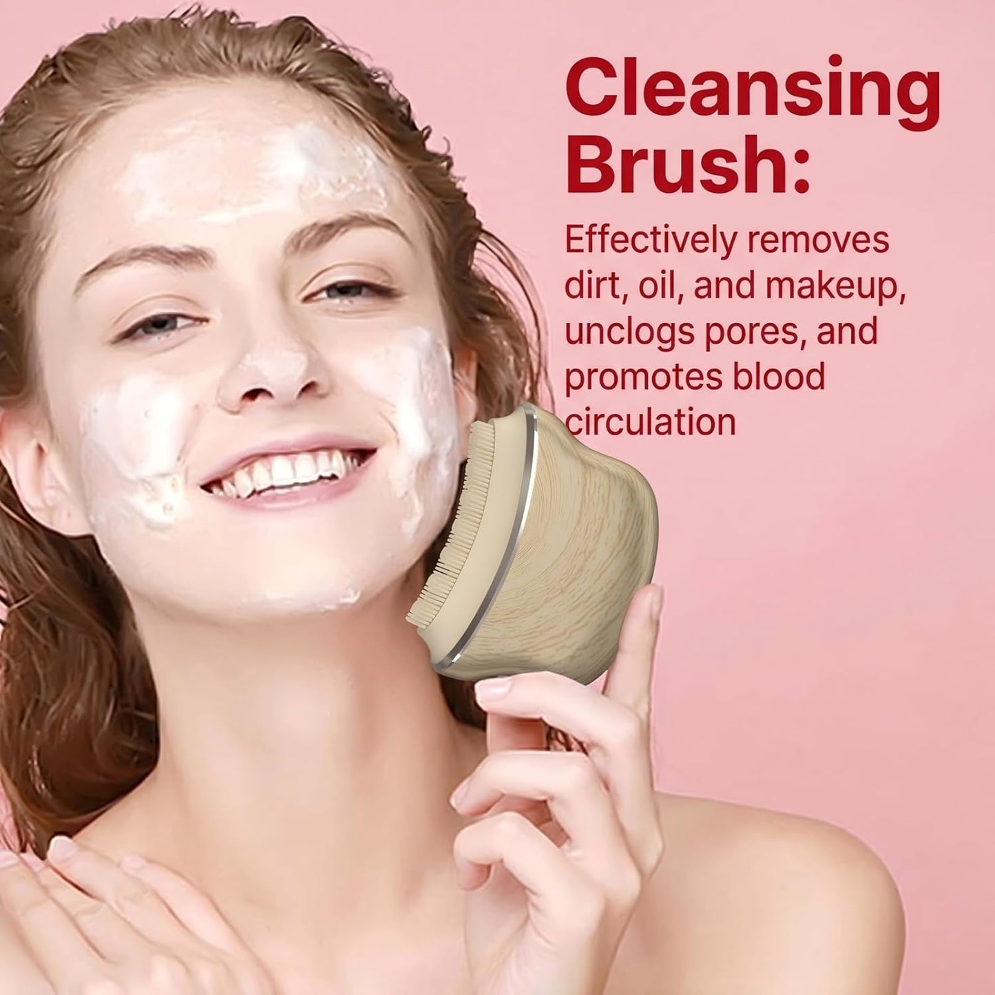 Lymphatic Contour Face Brush - Silicone Cleansing Tool for Anti-Puffiness & Jawline Sculpting | Improves Skin Glow & Absorption