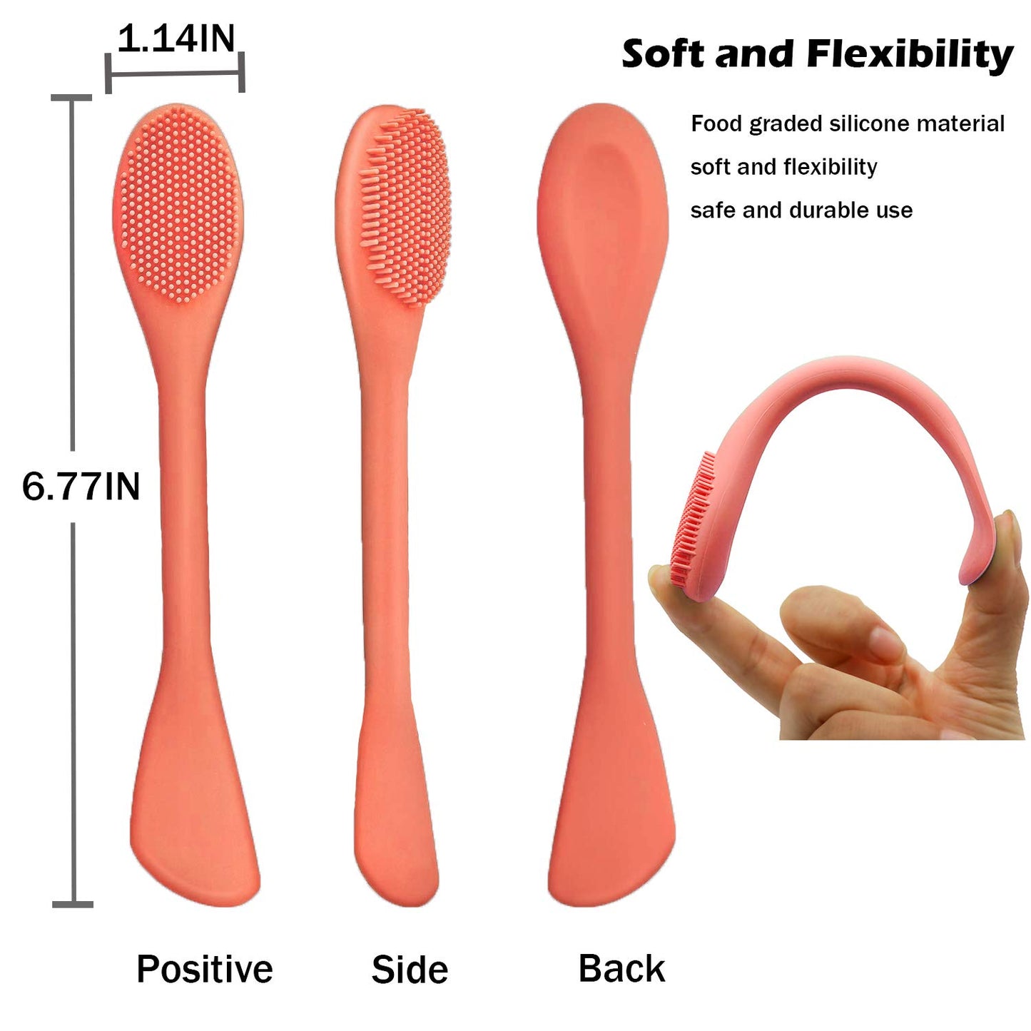 Silicone Face Mask Brush - Gentle Exfoliating Scrubber for Mud, Clay & Charcoal Masks | Applicator Tool
