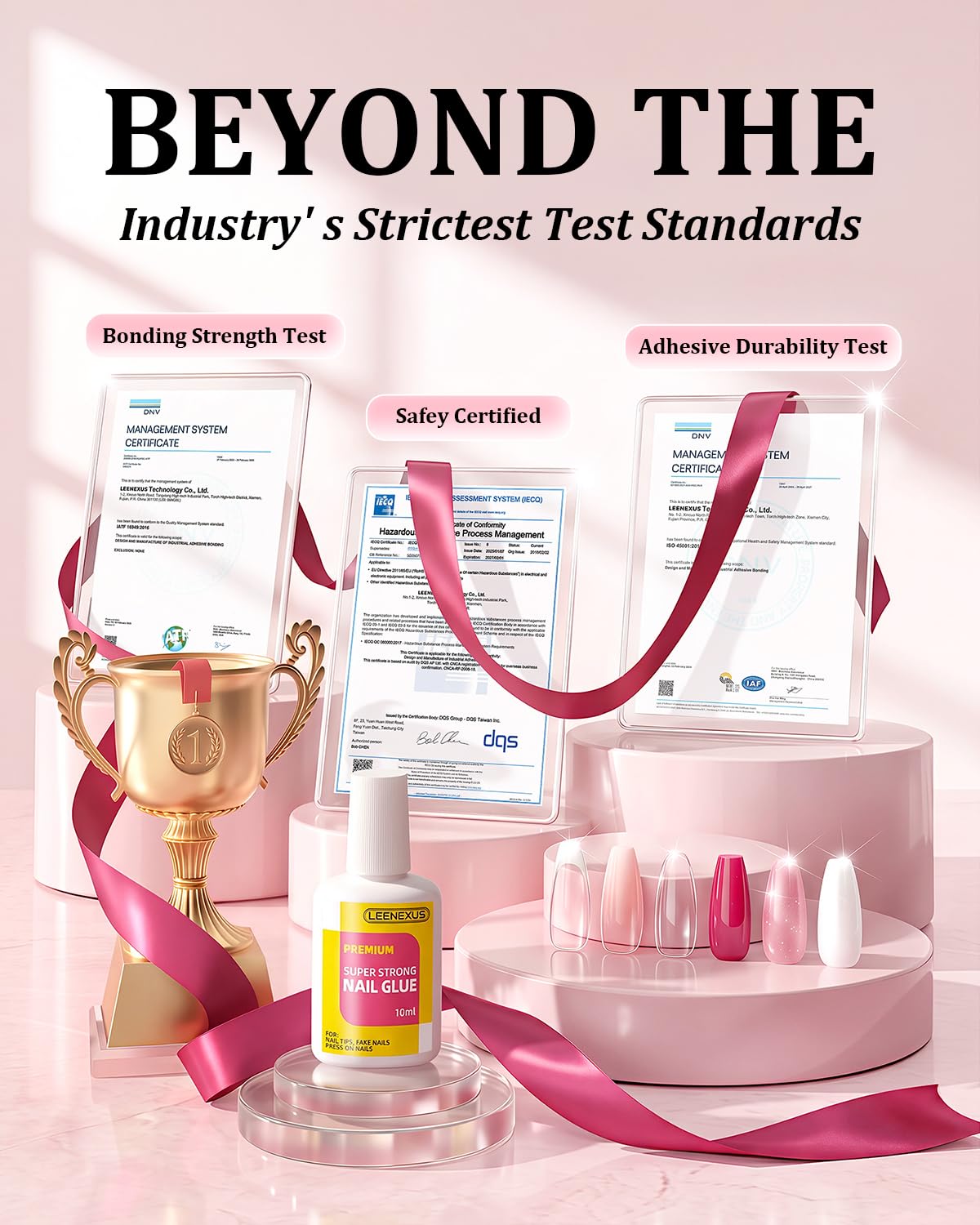Nail Glue for Press-On & Acrylic Nails - Extra Strength Long-Lasting Hold | Quick Drying, 10ml