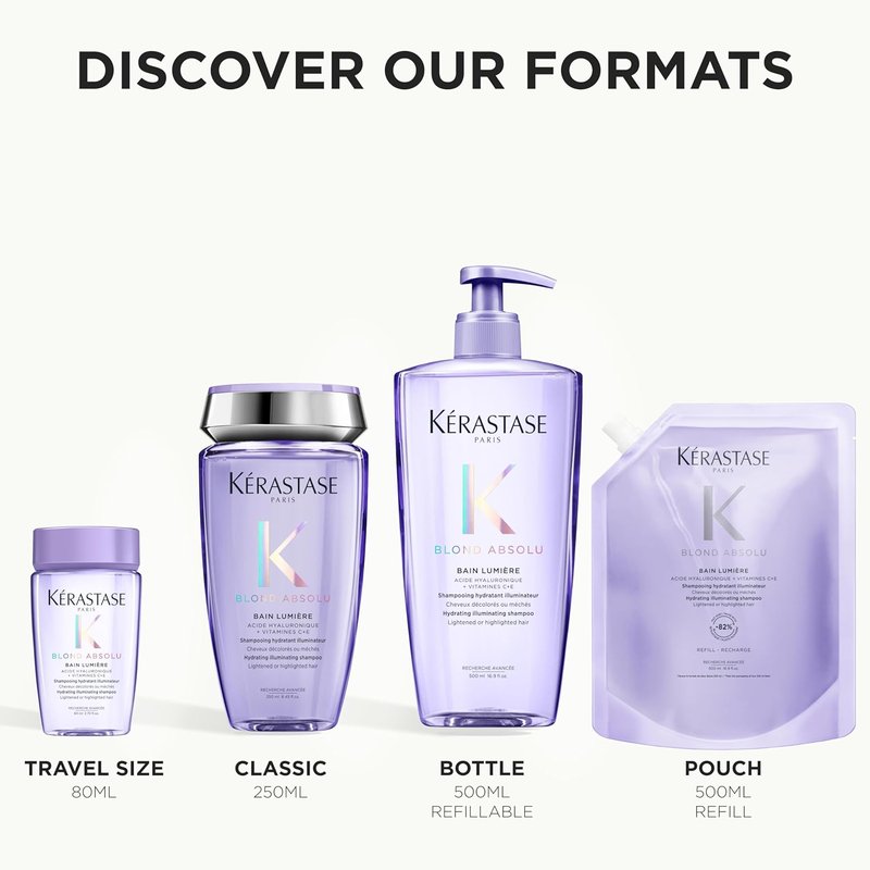Kerastase Blond Absolu Lumière Shampoo - Illuminating Hydration for Lightened Hair | Removes Impurities & Pollution