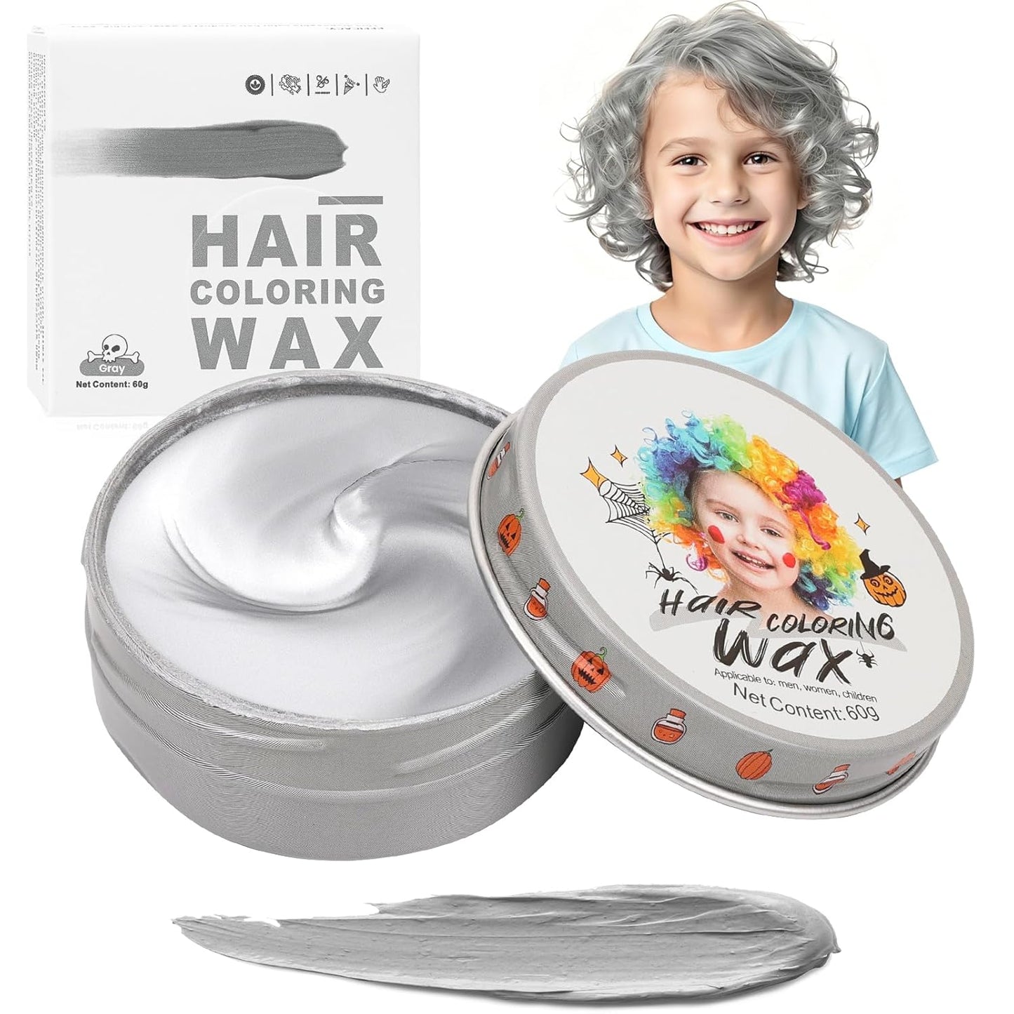 Temporary Gold Hair Color Wax - Washable Blonde Styling Gel for Kids | Ideal for Cosplay & Halloween