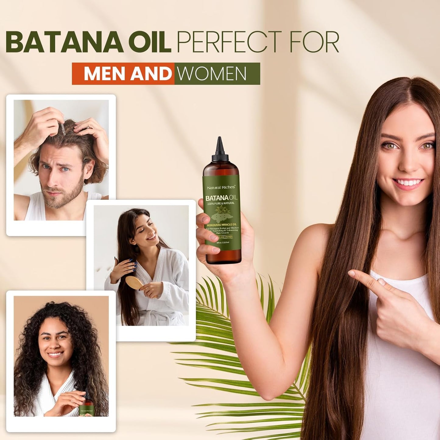 Unrefined Organic Batana Oil - 100% Pure Cold Pressed Miracle Oil for Hair Growth | 8 fl oz