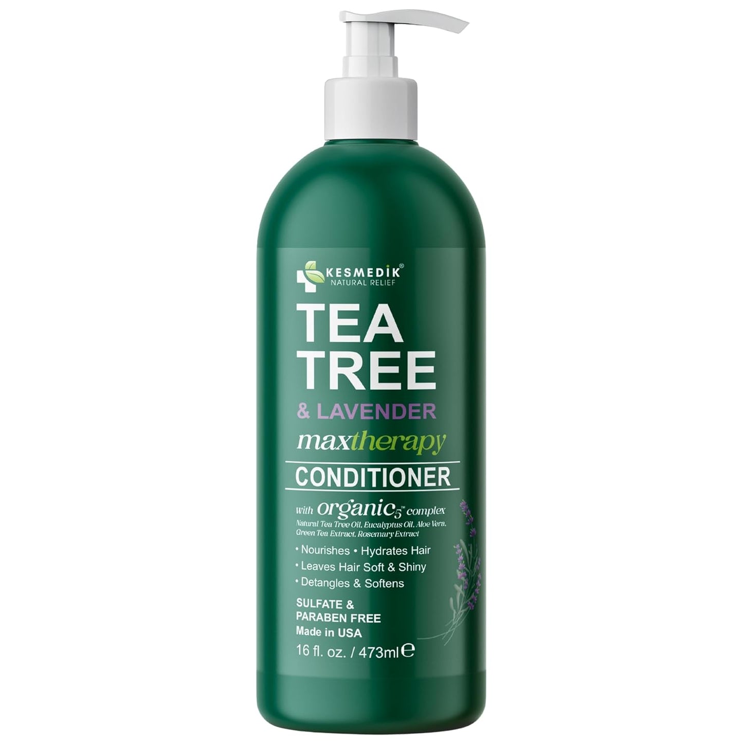 Tea Tree Lavender Mint Conditioner - Moisturizing Formula for Coarse & Dry Hair | Hydrates, Soothes Itchy Scalp, 16 fl oz
