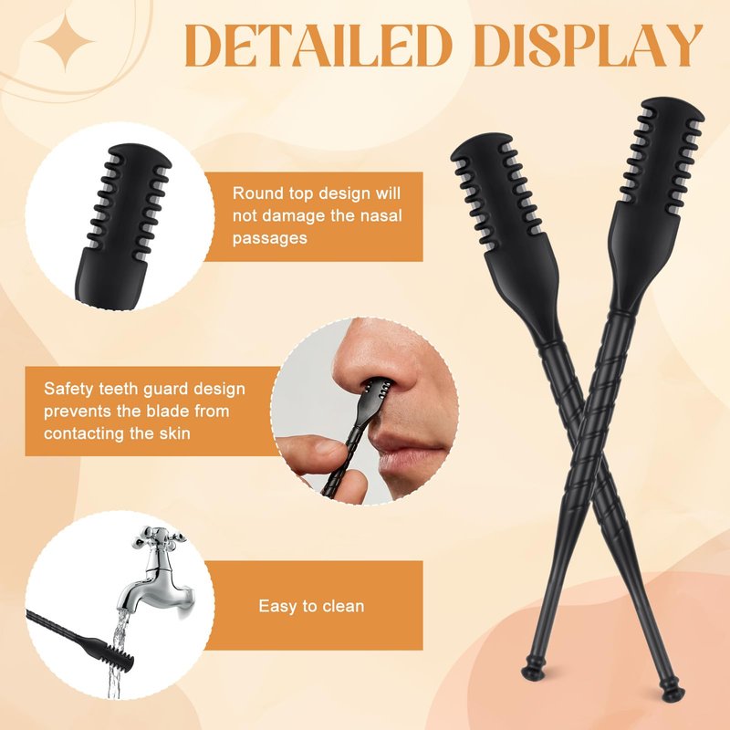 Chumia 50 Pcs Nose Hair Remover Bulk with Black Velvet Packaging Bag Portable 360 Degree Rotating Nose Hair Trimmer for Women and Men for Home and Beauty Salon (Black)