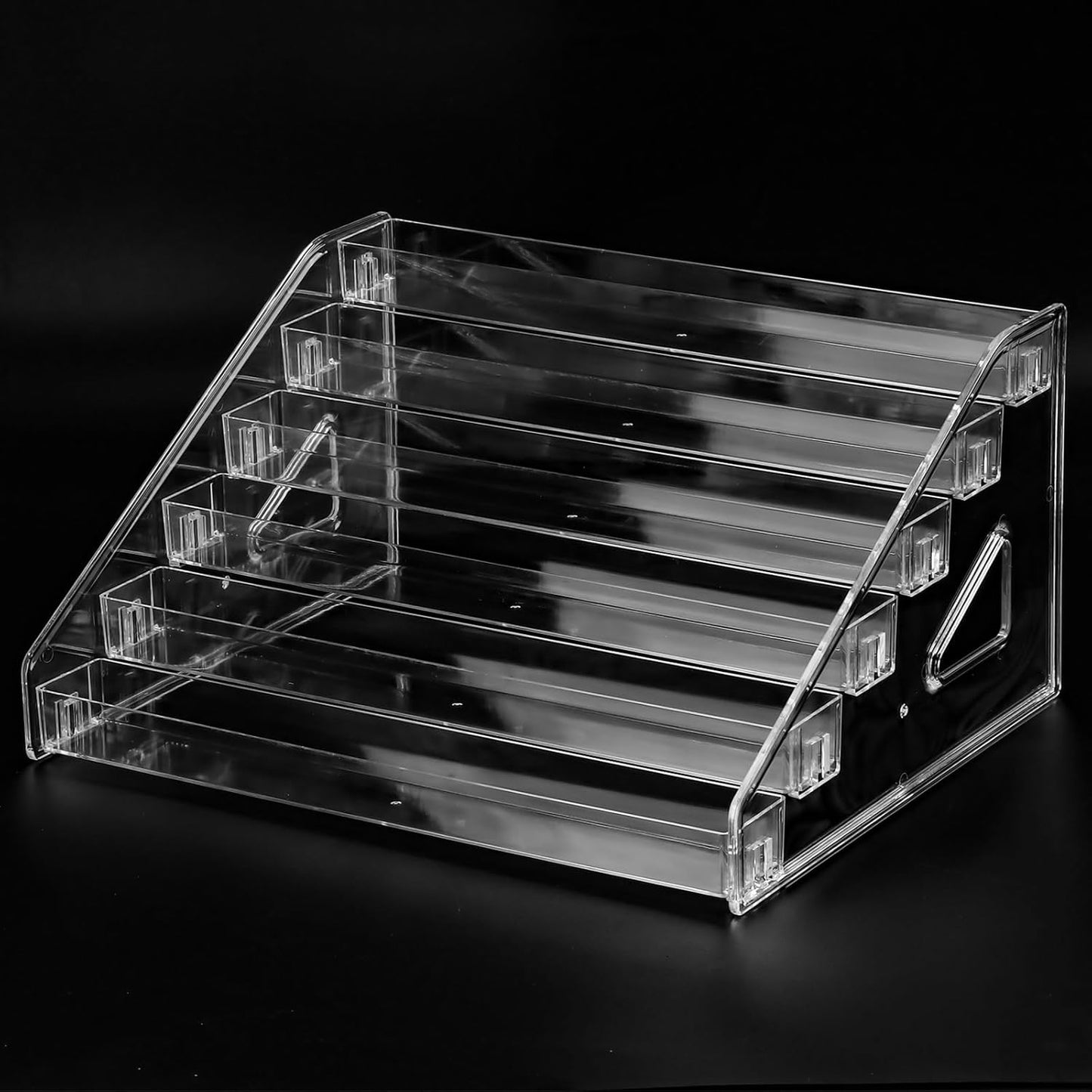 Nail Polish Organizer - Clear Acrylic Makeup Stand & Eyeglasses Display Rack | 6-Layer Storage Tray