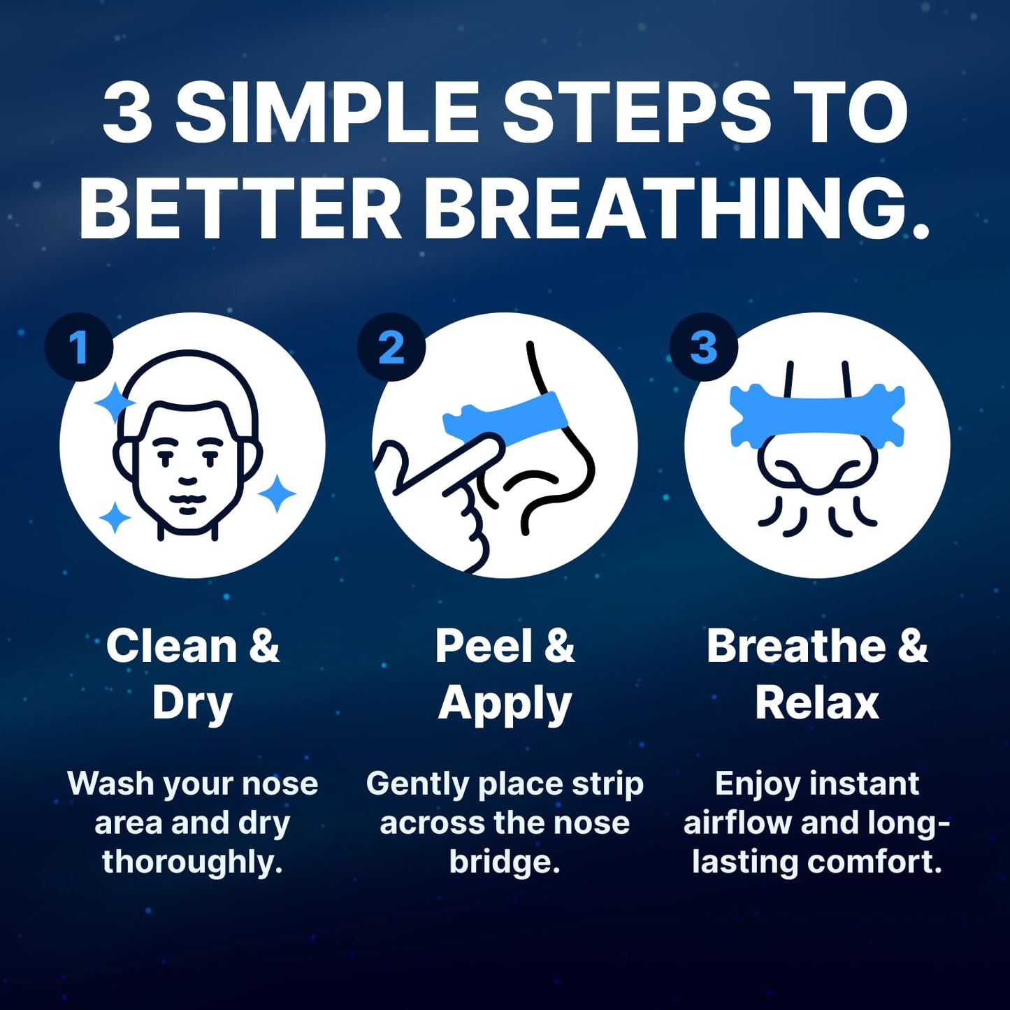 Wellamoon Nose Strips for Breathing (30 Ct) - Breathe Easy & Right Nasal Strips for Snoring & Sleeping - Oil & Sweat Proof Adhesive Snoring Solution- Improves Oxygen Intake, Sleep & Reduces Snoring