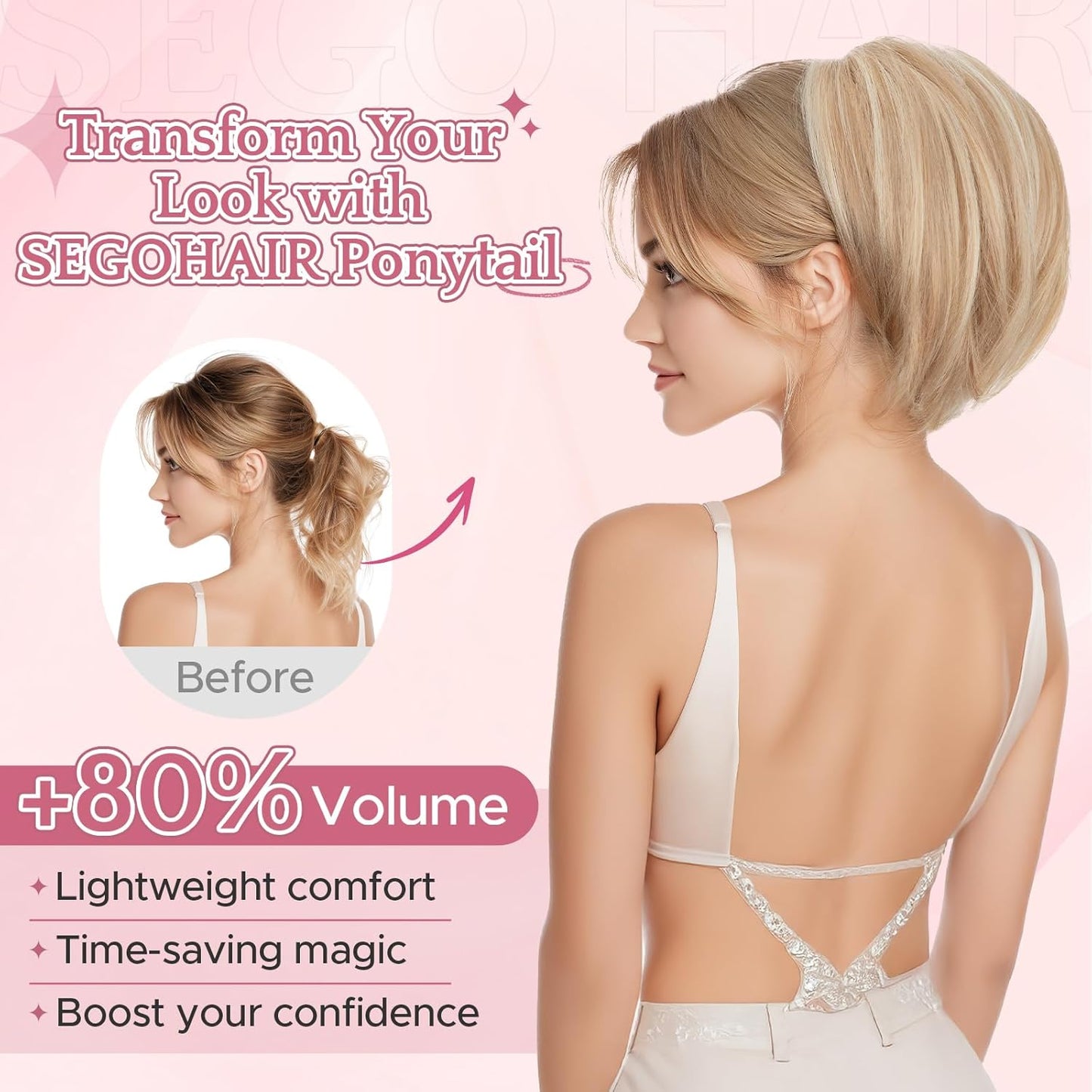 Claw Clip Short Ponytail Hair Extensions - Messy Bun Hair Piece for Women | DIY Bendable Synthetic Hair #12 Light Chocolate Brown