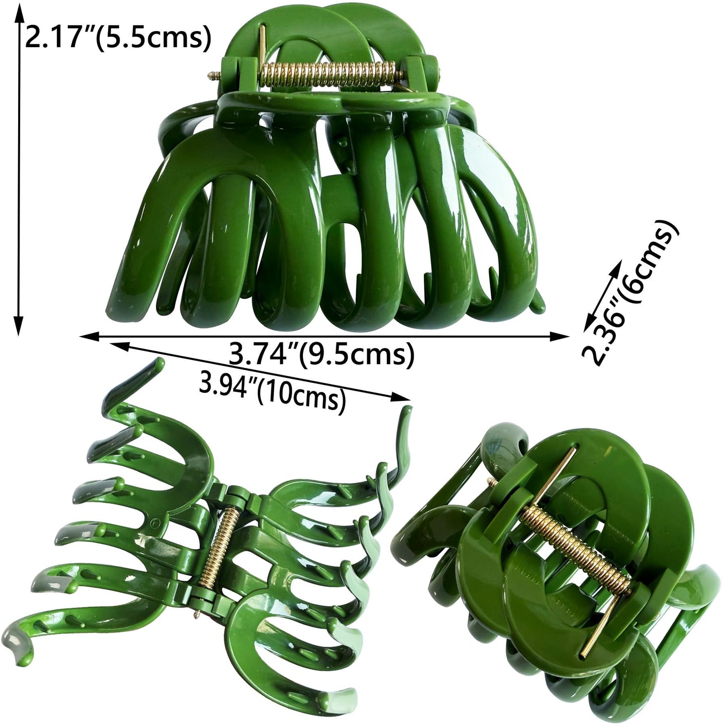No Break Large Claw Clips for Thick Hair,Jumbo Octopus Hair Clips for Women Long Hair, Big Jaw Clips Curly Hair,Giant Clamps Clips 4 Pack Hair Styling Accessories Mixed Set (Fresh color)