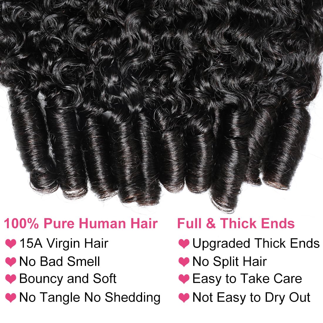 Burmese Curly Bundles Human Hair 18 20 22 Inches 3c4a Quick Weave 100% Unprocessed Real Human Hair Extensions 15A Water Wave with Spiral End Raw Double Weft for Women