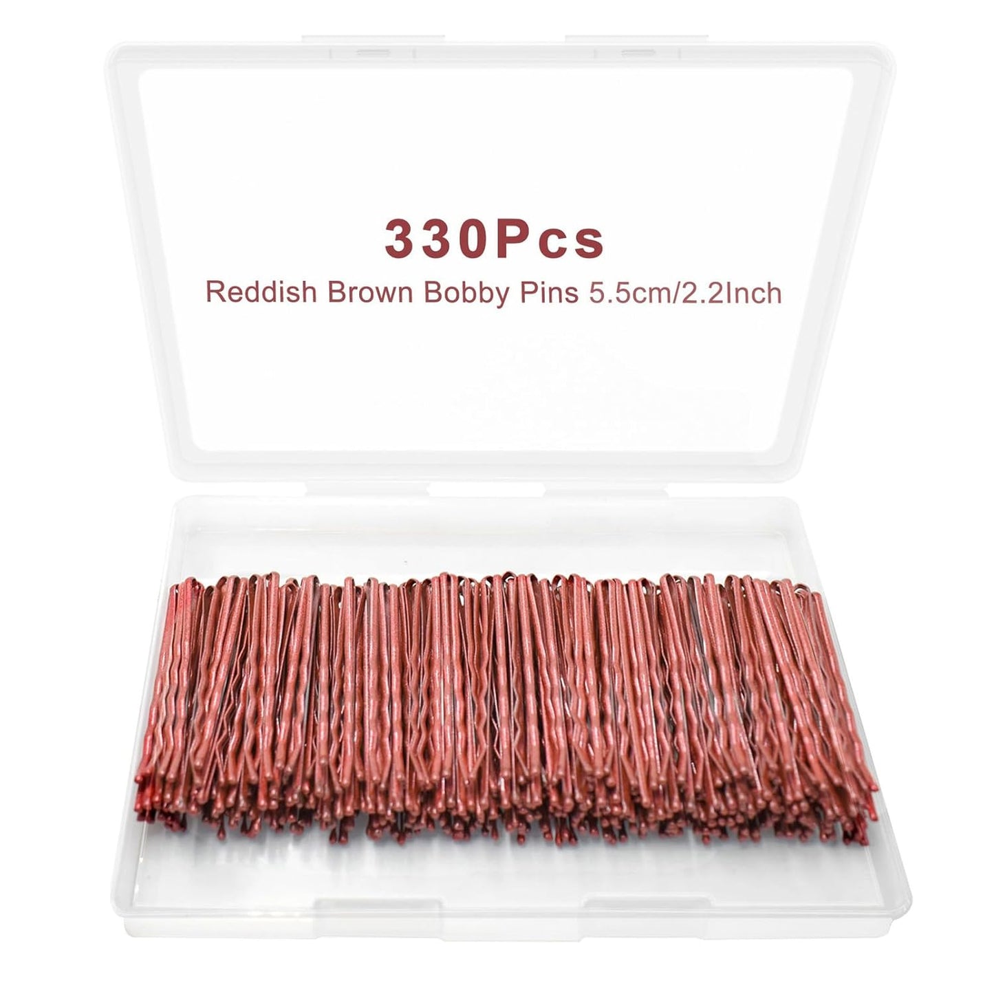 Bobby Pins - 330 Count Brown Hair Pins in Cute Box | Premium 2.2 Inch for Kids, Girls & Women