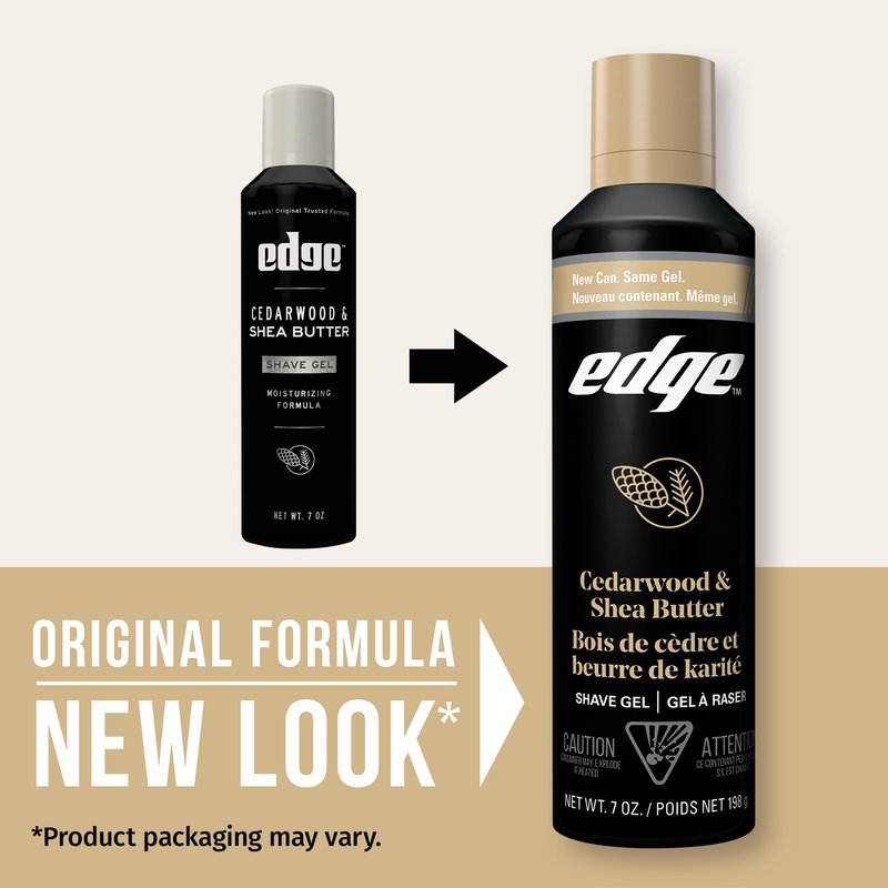 Edge Shave Gel for Men, Cedarwood & Shea Butter, 7oz (3 Pack) - Shaving Gel For Men That Moisturizes, Protects and Soothes To Help Reduce Skin Irritation (Packaging May Vary)