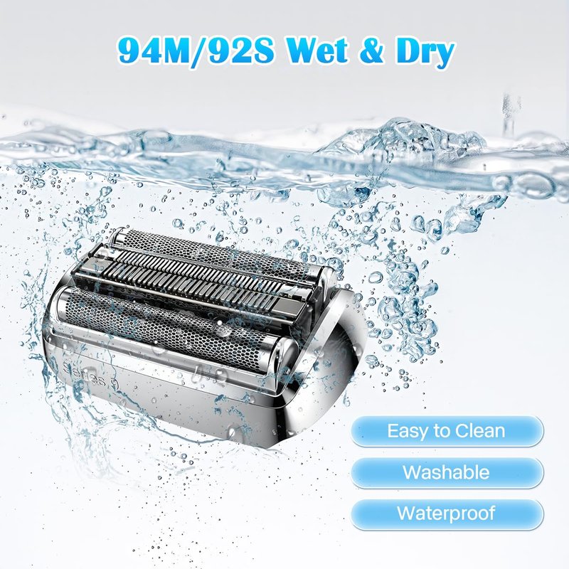 THORIFLY 92S Series 9 Replacement Head, Foil Shaver Replacement Head Compatible with All Braun Series 9 Electric Shavers, Fits 9477cc 9330s 9465cc 9460cc 9419s 9390cc 9385cc (Silver) (92S)