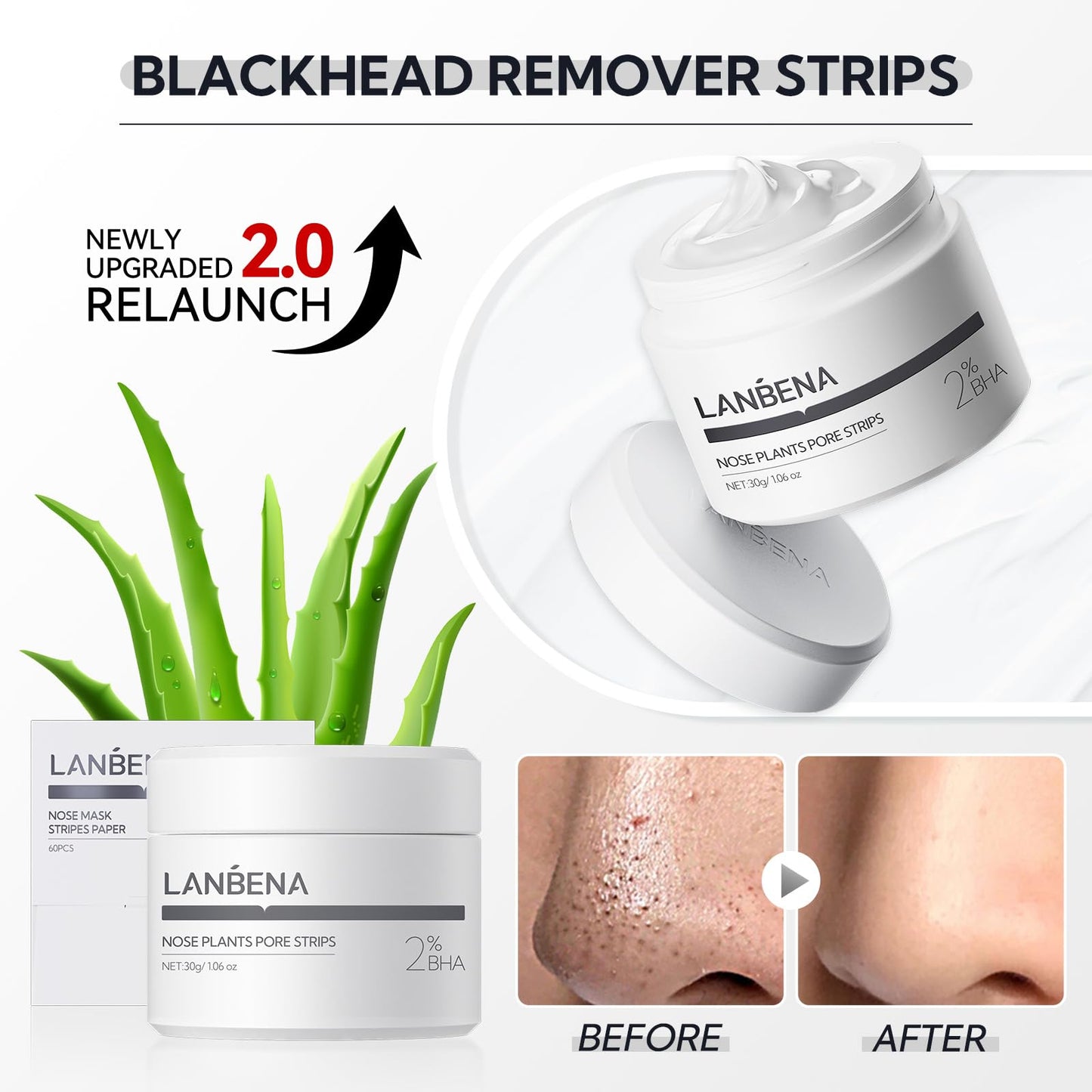 LANBENA Nose Plants Pore Strips and Pore Serum