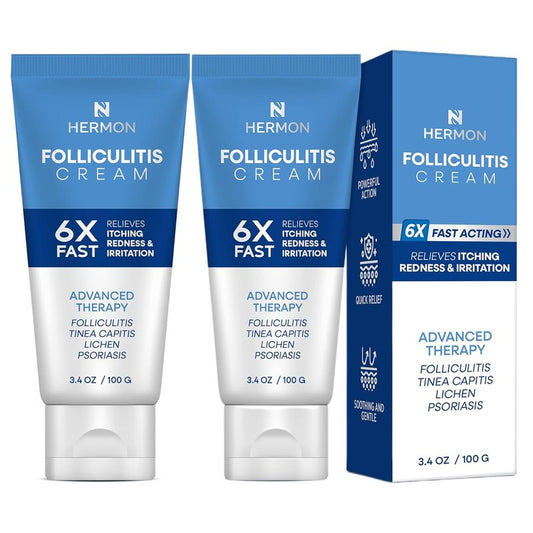 Folliculitis Cream - Effective Treatment for Scalp, Face & Body | 2-Pack