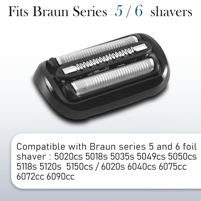 53B Shaver Replacement Head for Braun Electric Shavers - Compatible with Braun Shaving Razor New Generation 5020cs 5018s 5035s 5049cs 5050cs 6020s 6040cs 6075cc 6072cc 6090cc, 2Pack