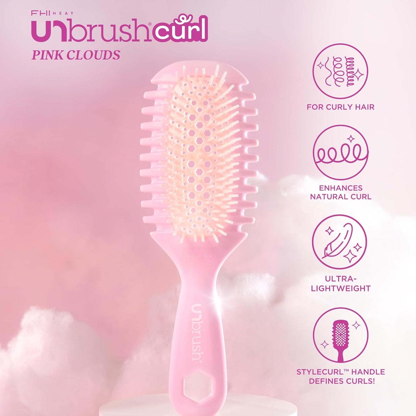 FHI Heat Curl Collection - Pain-Free Brushing & Curl Enhancing for Curly Hair | Ideal for Wet Use