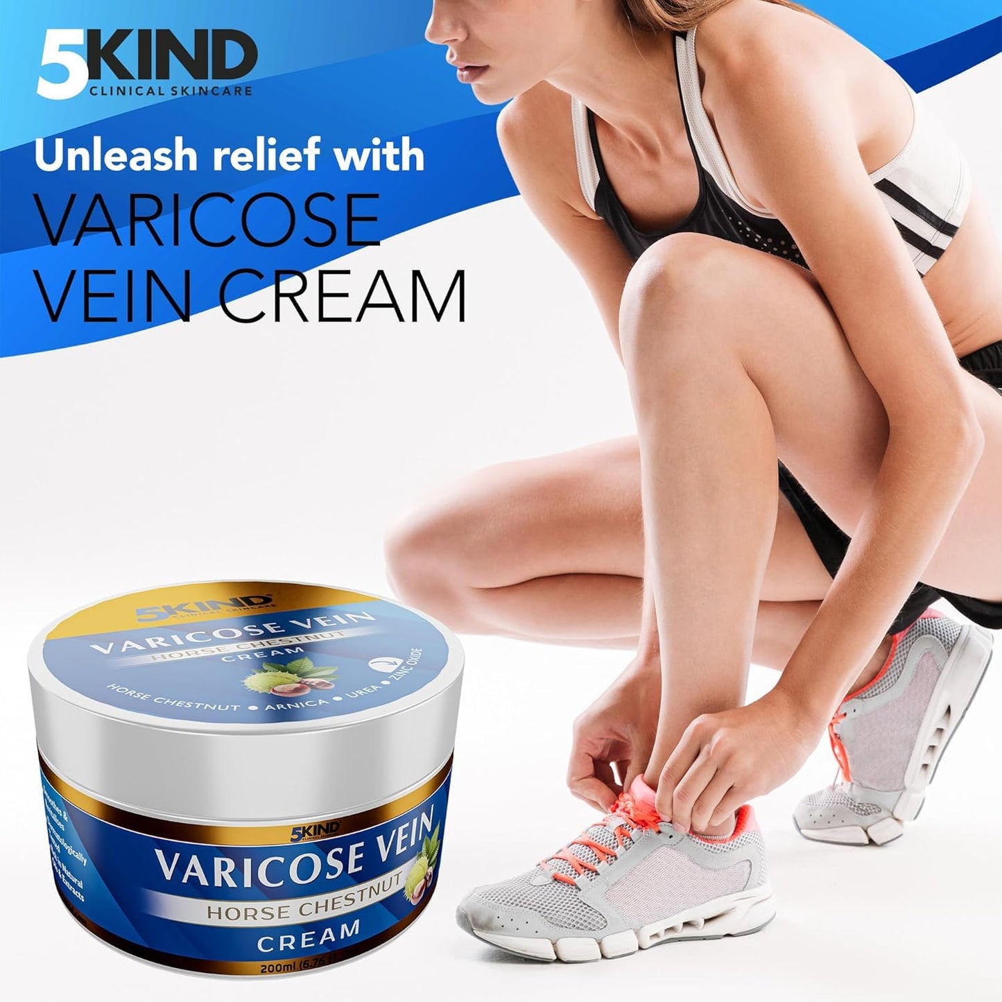 Varicose Veins Treatment Cream - Horse Chestnut, Zinc & Arnica | 6.76 Fl Oz for Improved Appearance & Comfort
