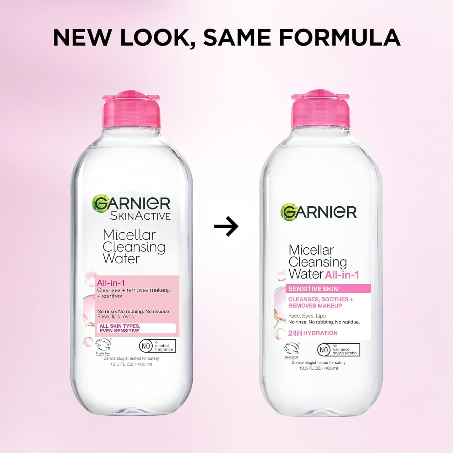 Garnier Micellar Water - Hydrating Facial Cleanser & Makeup Remover for Sensitive Skin | 13.5 Fl Oz (400mL)