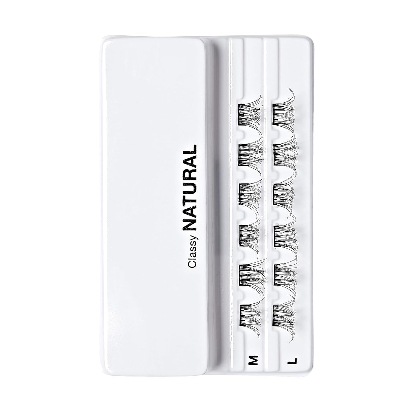 Kiss Impress Falsies Eyelashes - Self-Adhesive Natural Volume Lashes, 10mm-12mm, Black | No Glue, Invisible Band, 12 Clusters