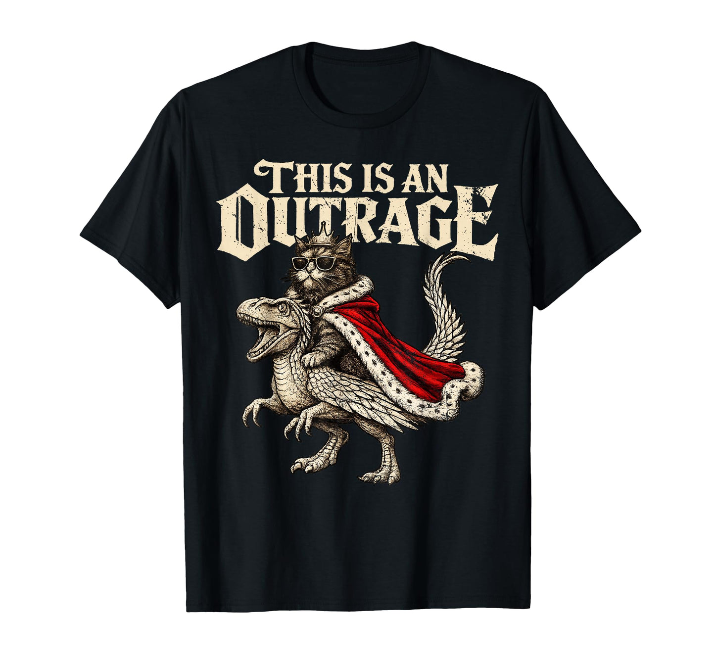 This is an Outrage Funny Princess Cat Donut Gold Womens Mens T-Shirt
