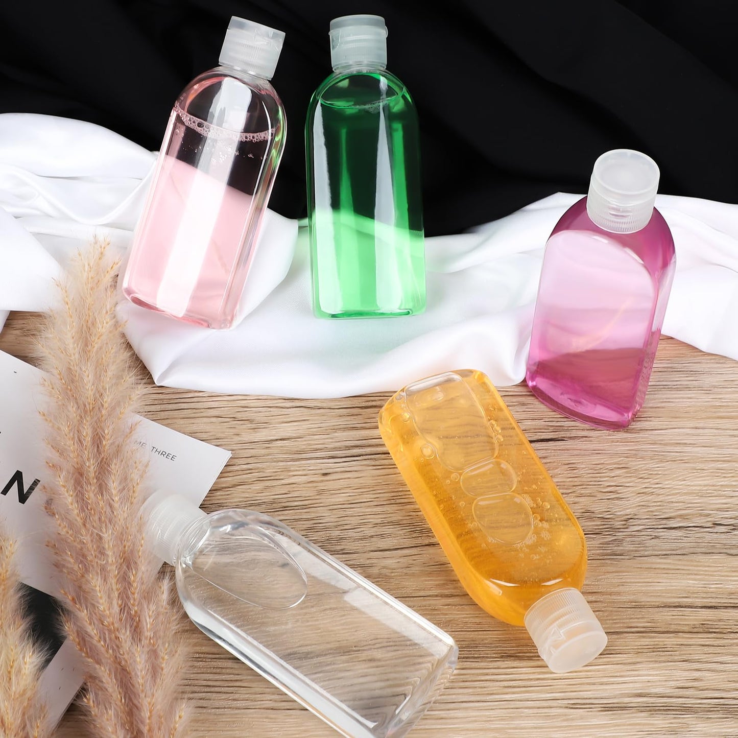 Craftisan 5 Pack 3.4 oz Clear Travel Bottles Kit for Toiletries, TSA Approved Travel Size Portable Refillable Containers Leak Proof Travel Accessories Essentials Set for Shampoo Conditioner Lotion