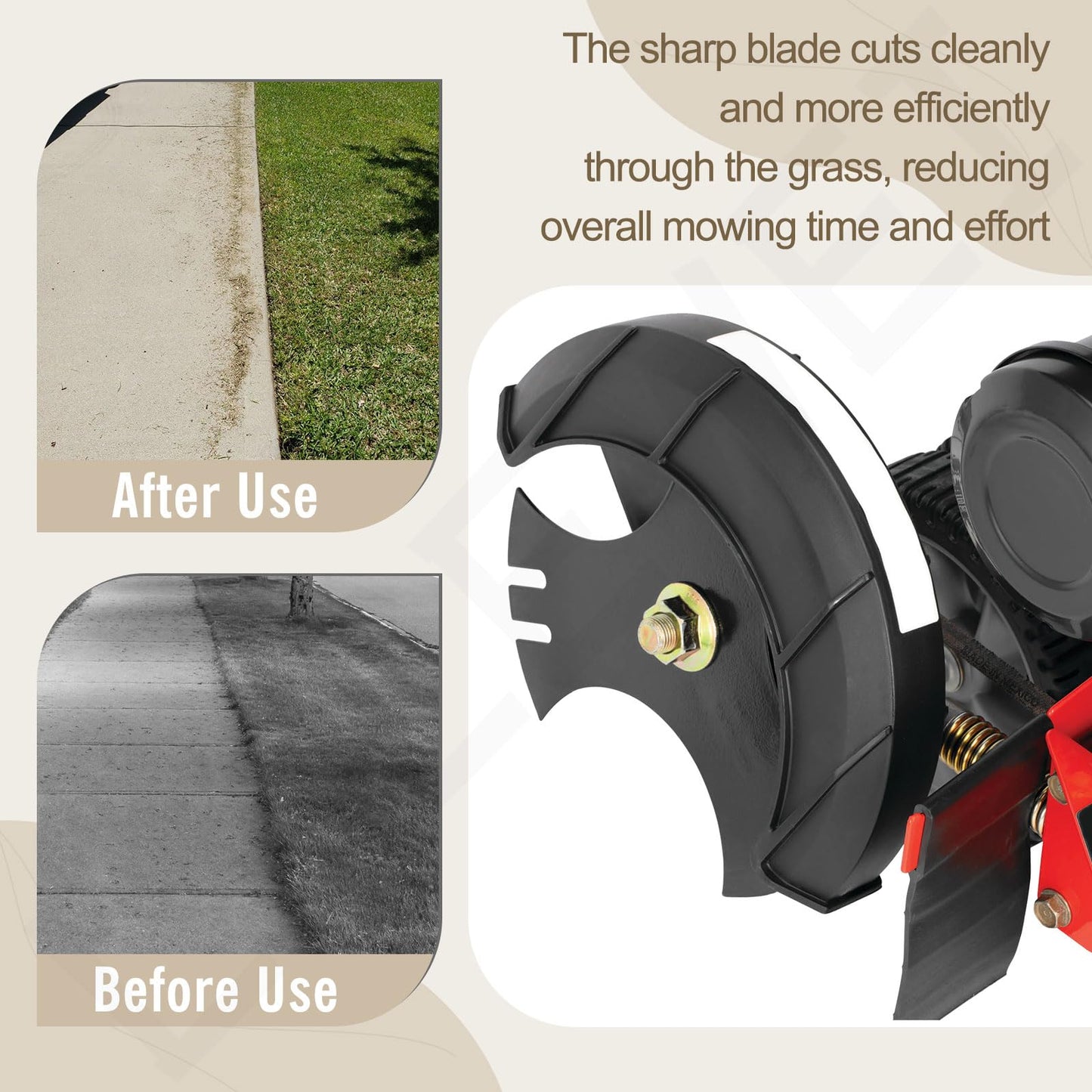 LIZEWEI 3 Pcs Universal 9" x 9" (1/2 inch Hole) Edger Blade, 3-Side Edger Star Blade for Craftsman Walk Behind Edger, Mclane 2059, Also for Power Trim Edgers Tru-Cut Edgers King Lawn Edgers