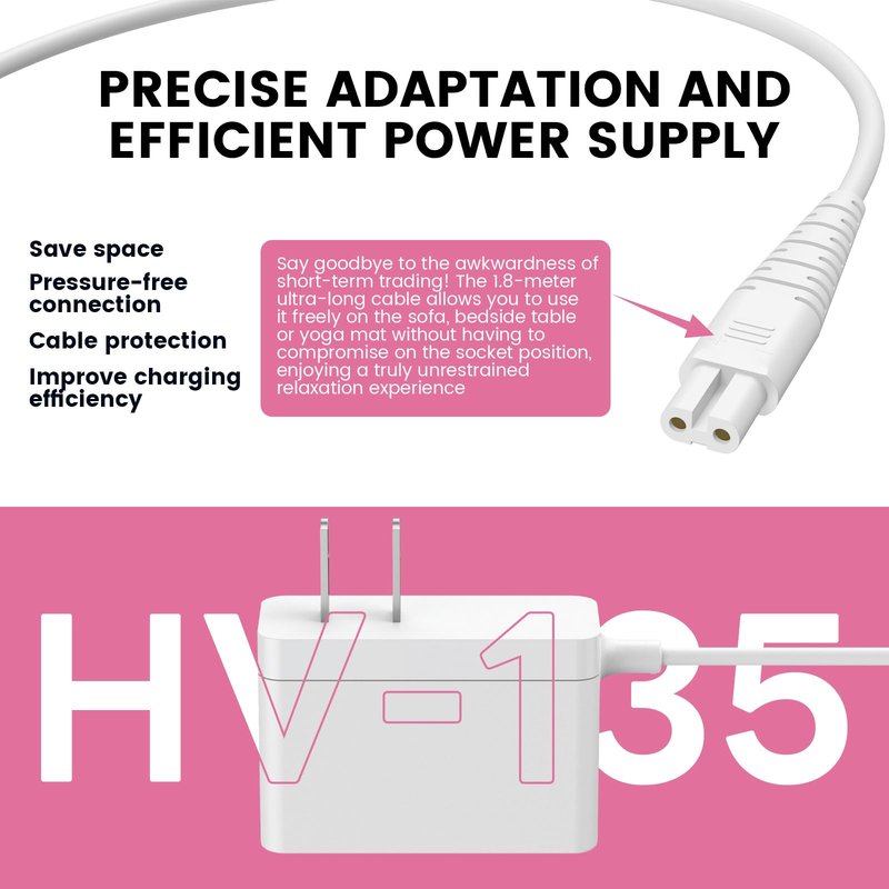 Charger Compatible with Hitachi Magic Wand Mini HV-135 Rechargable Trigger Point Massager Replacement HV 135 Wand Power Adapter Cord (JUST for Mini HV135)