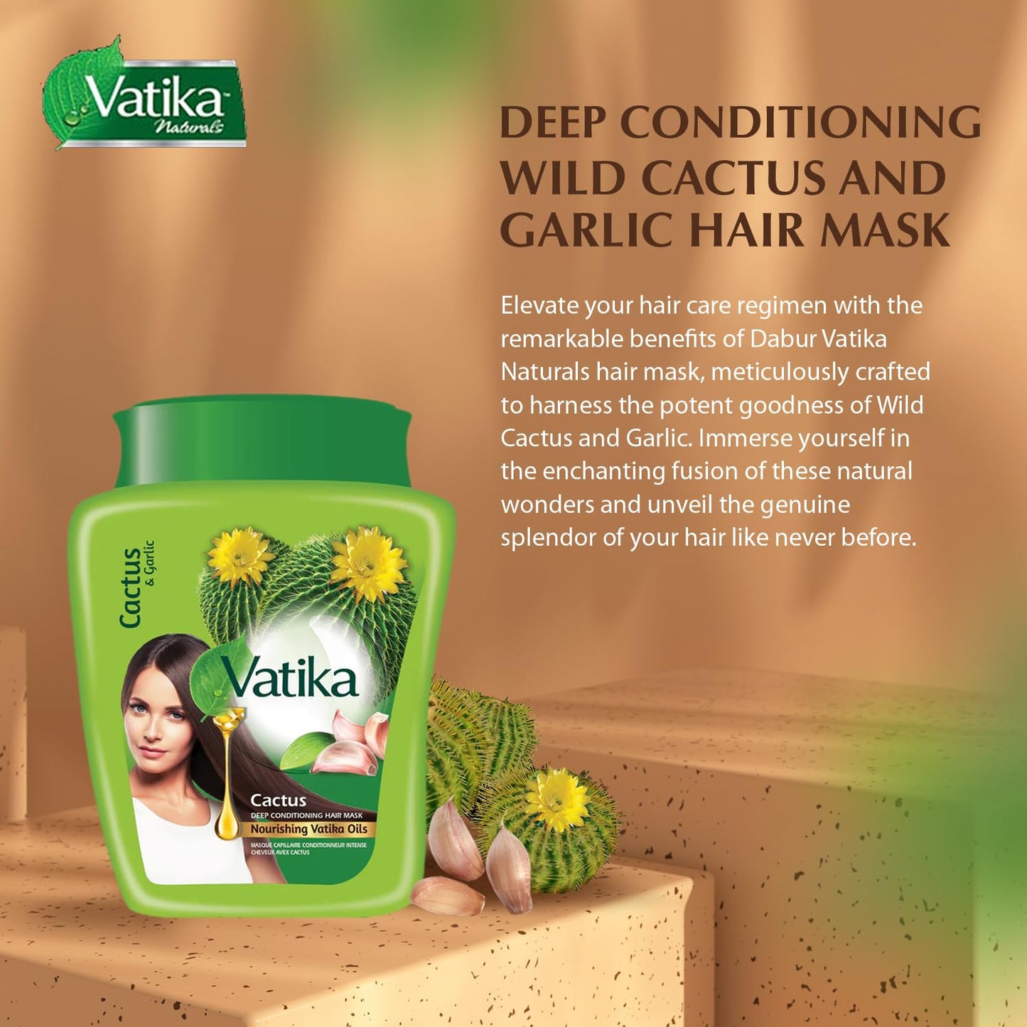Vatika Naturals Styling Cream - For Curly, Dry & Color-Treated Hair, 210ml