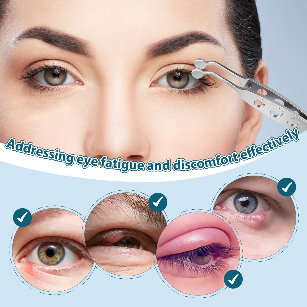 Didiseaon Meibomian Gland Massage Forceps Round Tip Eyelid Tweezers for Clogged Eyelid Gland Relief Eye Stye Remover Tool Precision Design for Eye Bag and Swelling Care