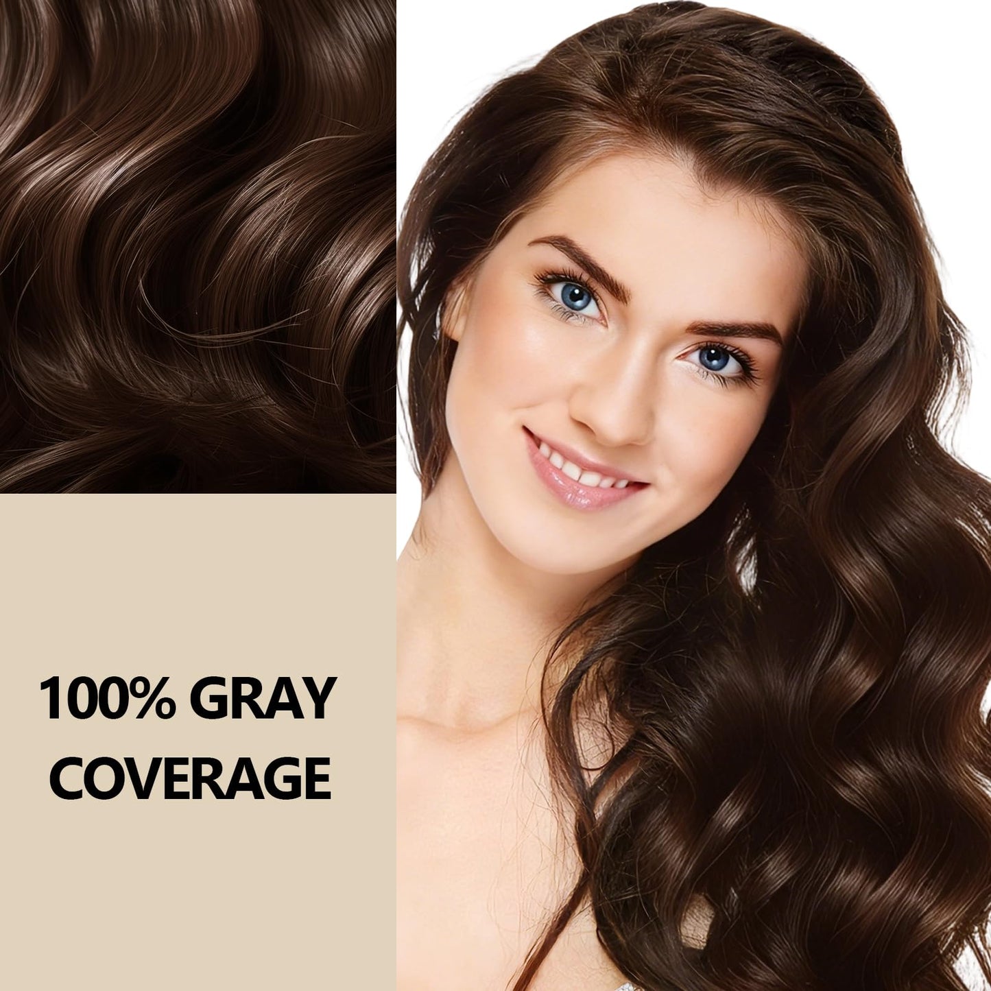 GRYFOX Brown Hair Dye Shampoo for Gray Coverage, 3 in 1 Hair Color Shampoo for Women and Men,Semi-Permanent Color with Natural Herbal Ingredients