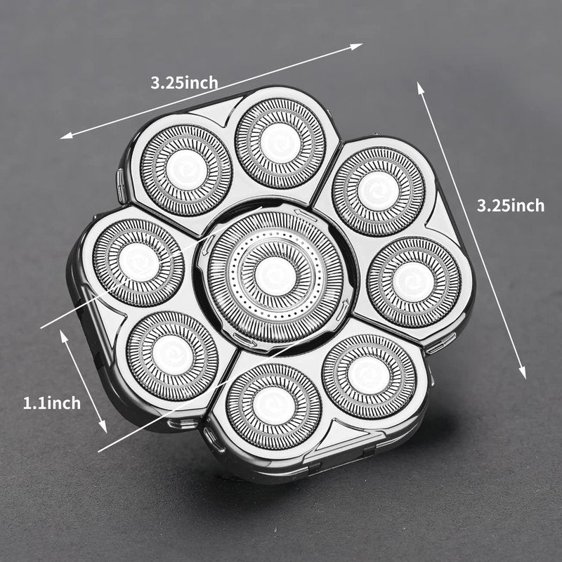9 Blades Head Shaver Men's Electric Shaver Replacement Heads Universal Replacement Blade Head Electric Razor for Men (9D Silvery)