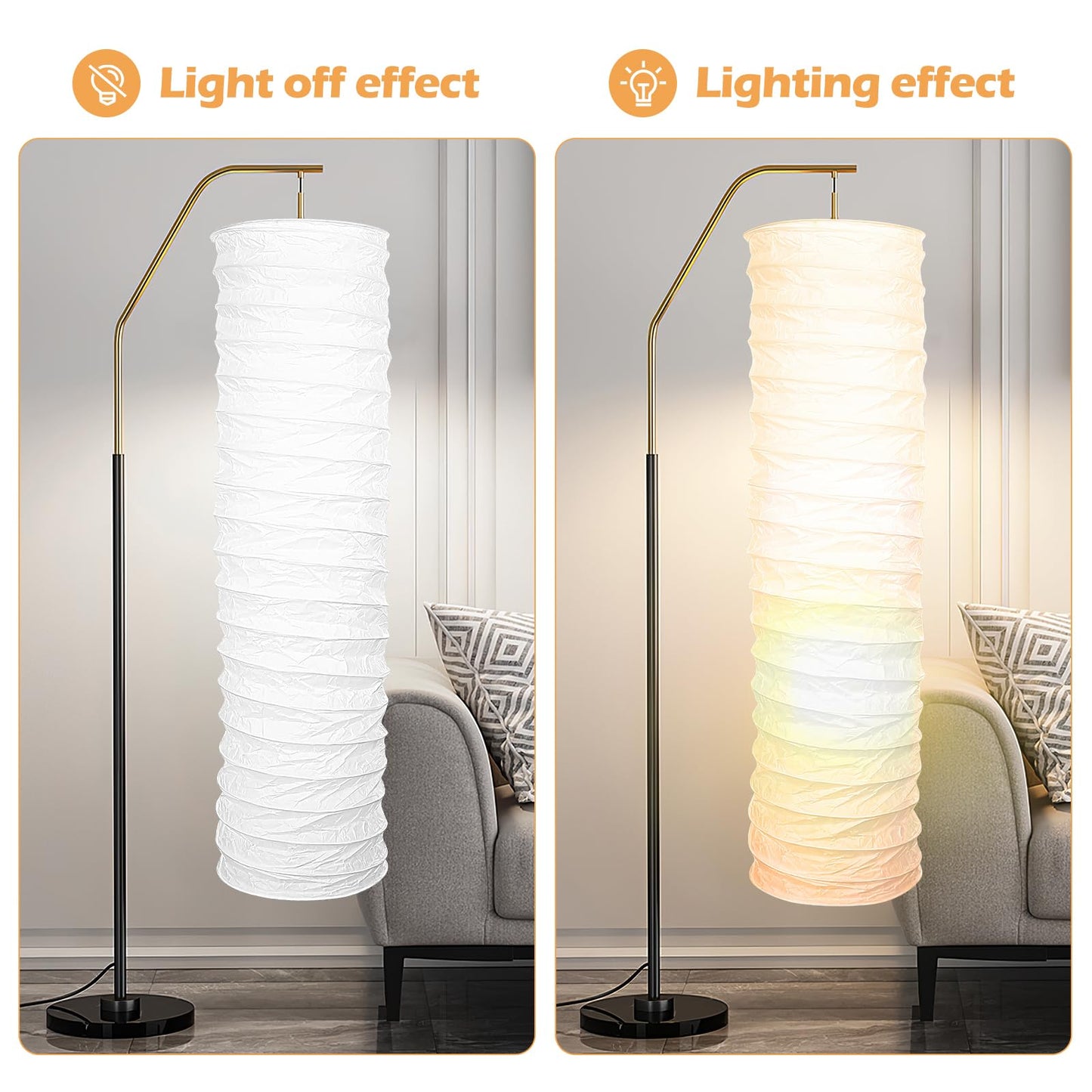 Uonlytech Paper Floor Lamp Shades Nordic Style Table Light Cover Barrel Chandelier Protector for Home Hotel Bedside Desk Wall Floor Lamp