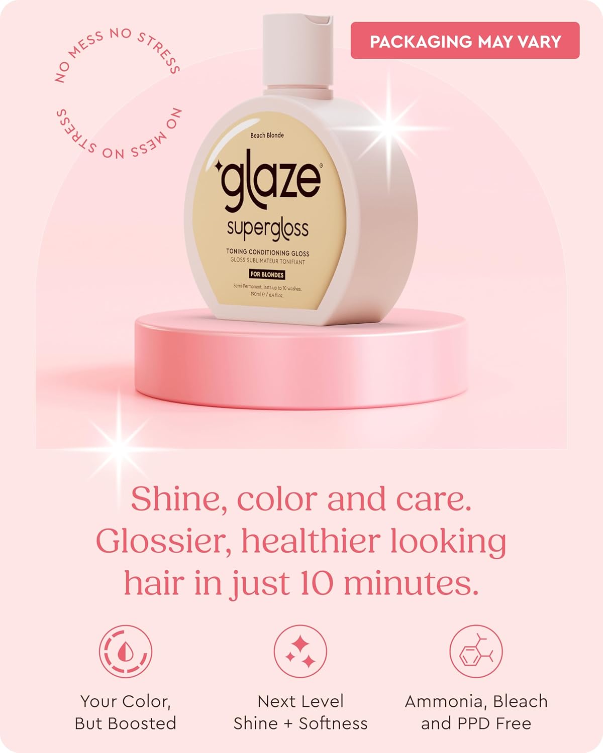 Supergloss Color Conditioning Gloss - Hydrating Semi-Permanent Hair Color & Shine Boost for Medium to Dark Blonde Hair - 6.4 Fl Oz | Warm Blonde