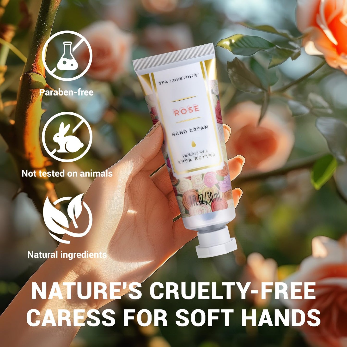 spa luxetique Hand Cream Gift Set for Women, Mini Moisturizing Hand Lotion for Dry Cracked Hands, Hand Lotion Travel Size Hand Cream, Birthday Gifts for Women, Graduation Gift for Girl, 6 x 1 OZ