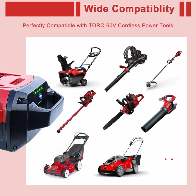 DTK Battery Replacement for Toro 60V Battery 2000mAh L324 L135 L108 Compatible with Toro 60 Volt Power Tool