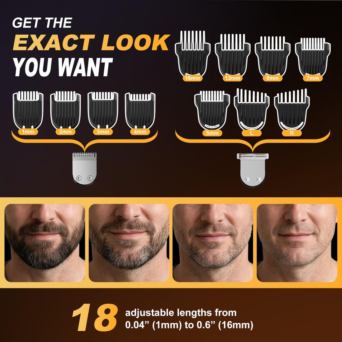 Beard Trimmer for Men, All-in-One Electric Razor & Hair Clipper, Waterproof Cordless Mustache Grooming Kit, Rechargeable Beard Hair Nose Ear & Body Trimmer, Face Shaver, Gifts for Men Husband Father