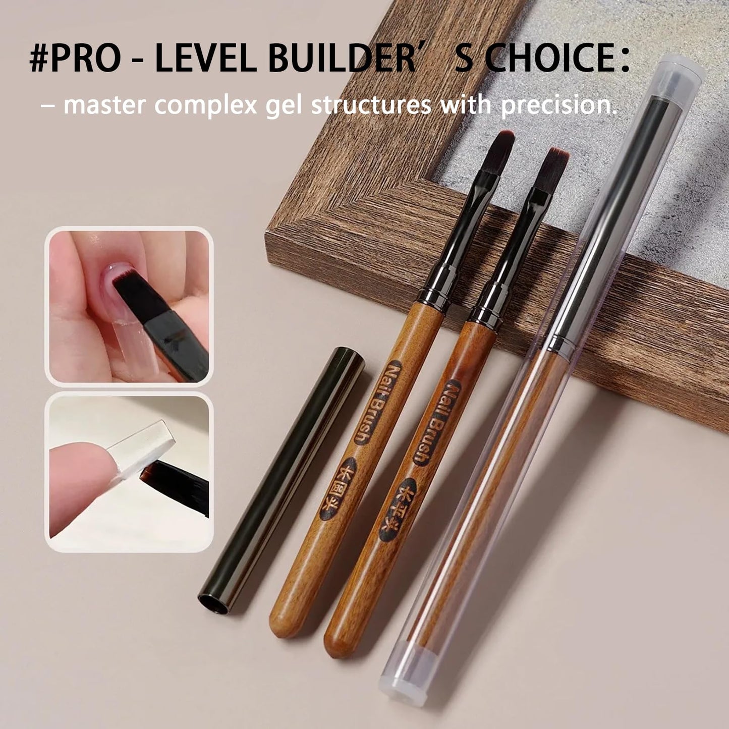 JFIYUOMCI Acrylic Nail Brush - Lengthen 13mm, Professional Nail Art Brushes for Easy Powder, Gel Polish, Extension Gel & Acrylic Application, Nail Design Tool for Manicure DIY & Salon - Oval Head