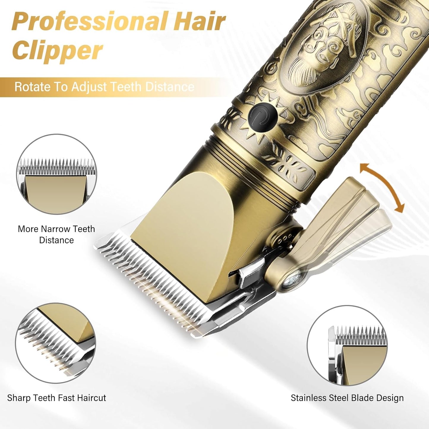 GSKY Hair Clippers for Men - Professional Cordless Beard Trimmer Kit with LED Display | Ideal for Barbers and Home Use