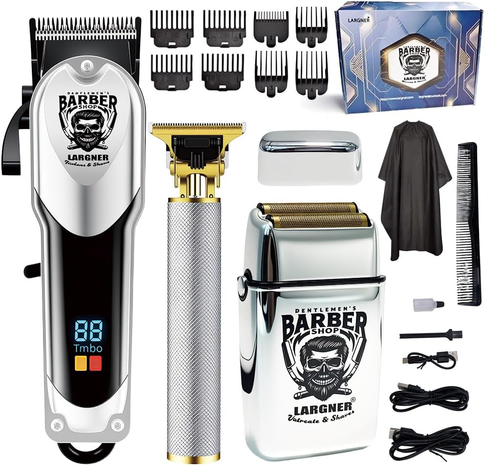 Professional Hair Clippers for Men - Cordless Hair Clipper with LCD Display | Barber Kit & Beard Trimmer