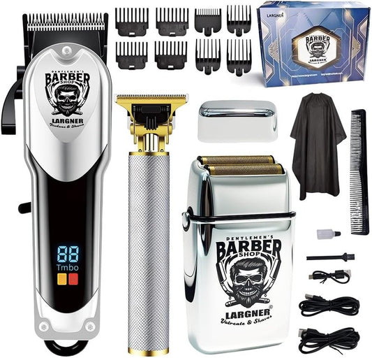 Professional Hair Clippers for Men - Cordless Hair Clipper with LCD Display | Barber Kit & Beard Trimmer