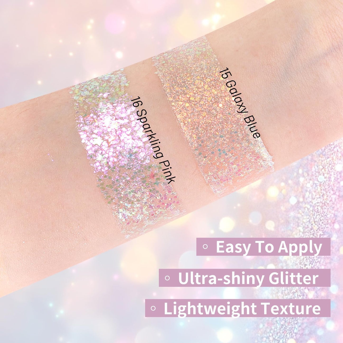 DAGEDA Galaxy Blue Body Glitter Stick,Sparkly Hair Face Glitter Makeup