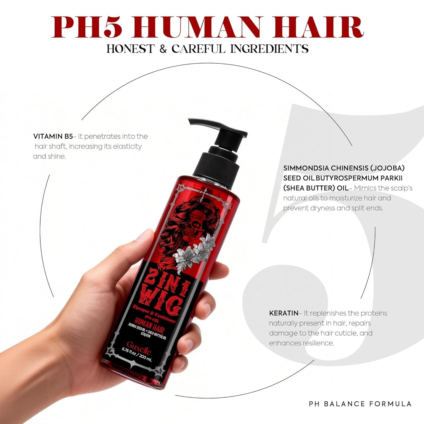 2 in 1 Wig Shampoo & Conditioner - Moisturizing Care for Synthetic Wigs | 200ml/6.76fl oz