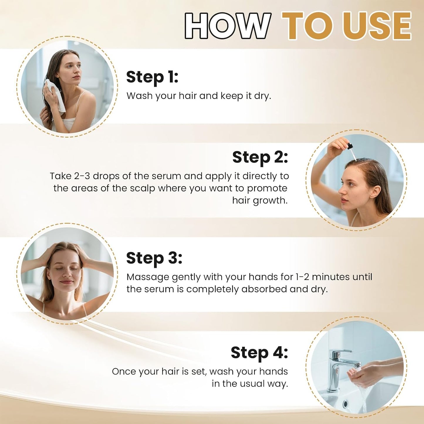 Minoxidil Hair Growth Serum for Women - Thicker, Fuller Hair | 3 Bottles of 2oz
