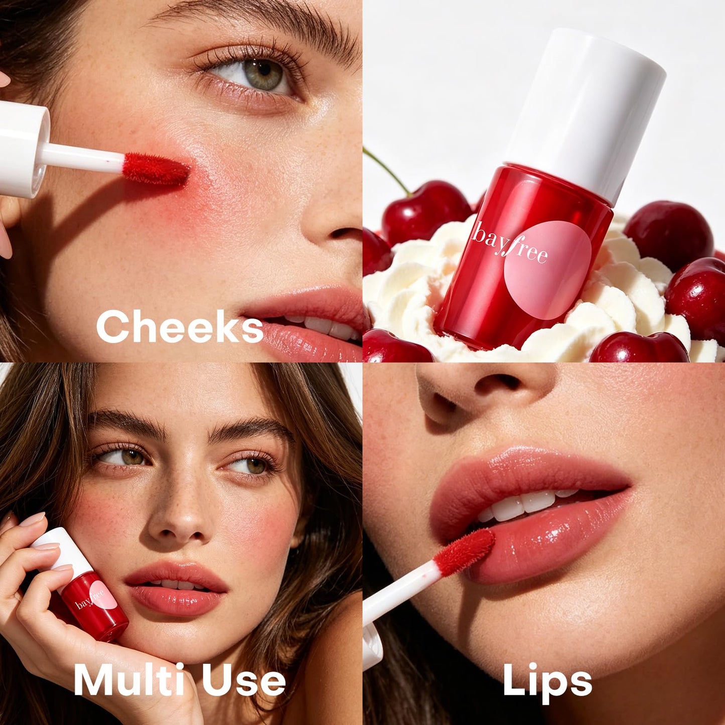 bayfree Lip Tint Stain Set, 7 PCS Lip Stain Long Lasting Waterproof, Hydrating Non-Sticky Liquid Blush & Water Tint, Transfer-Proof, High Pigment Matte Finish,Vegan Korean Makeup Set (fruit land)