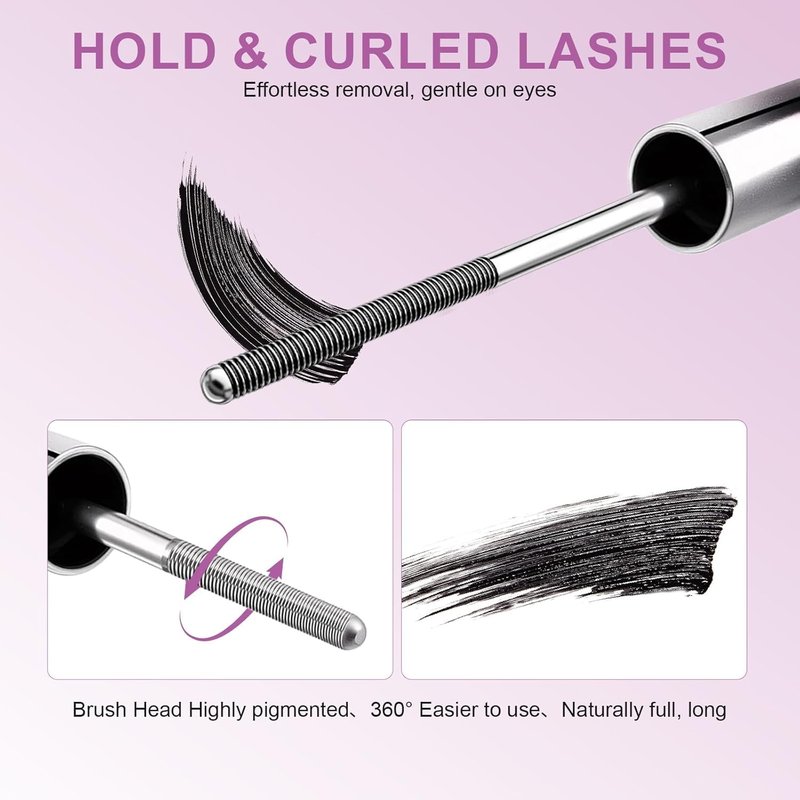 Iron Wand Mascara - 5D Curling Waterproof Formula for Volume & Length | Smudge-Proof Black Mascara