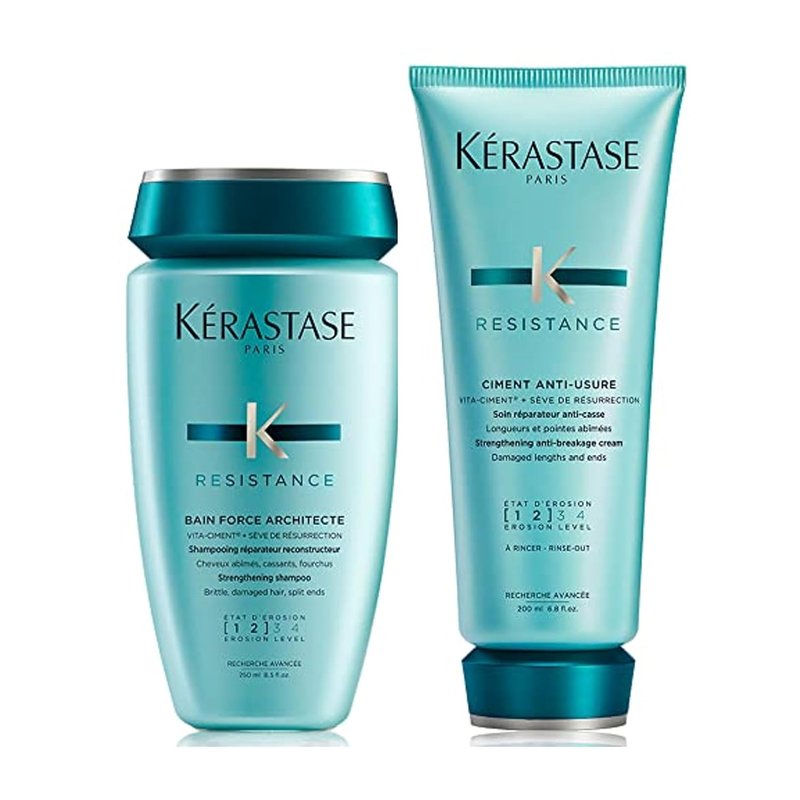Kerastase Resistance Force Architecte Shampoo & Conditioner Set | Repair Weak, Damaged Hair with Pro-Keratine Complex