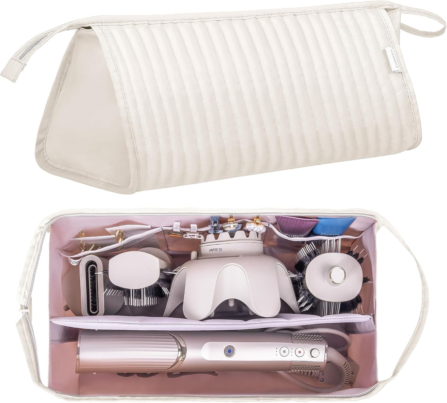 Travel Case for Shark Flexstyle & Revlon Hair Tools - Portable Organizer Bag | Beige