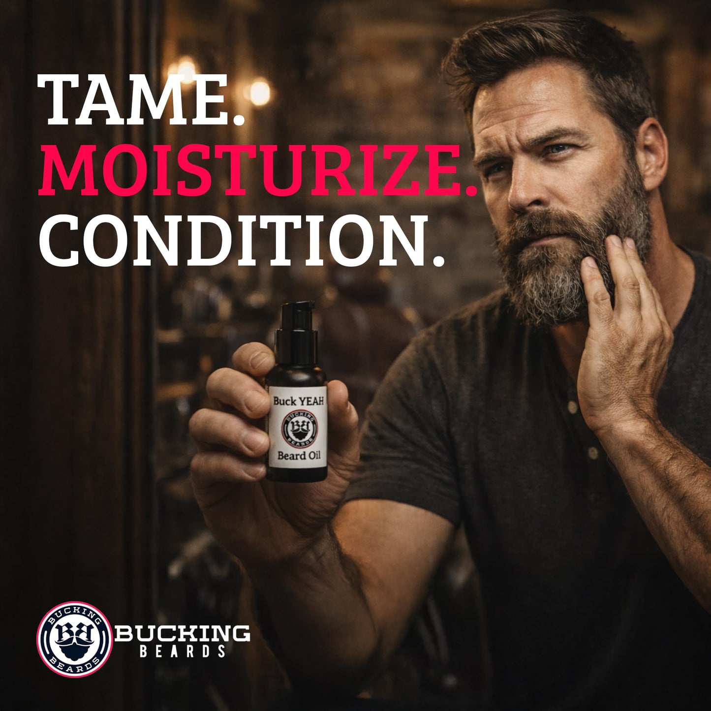 Bucking Beards Beard Oil - Beard Softener for Men - Made with Natural Ingredients like Jojoba Oil & Castor Oil - Sandalwood Fragrance - Vegan, Cruelty-Free, Gentle on Skin - 1 oz
